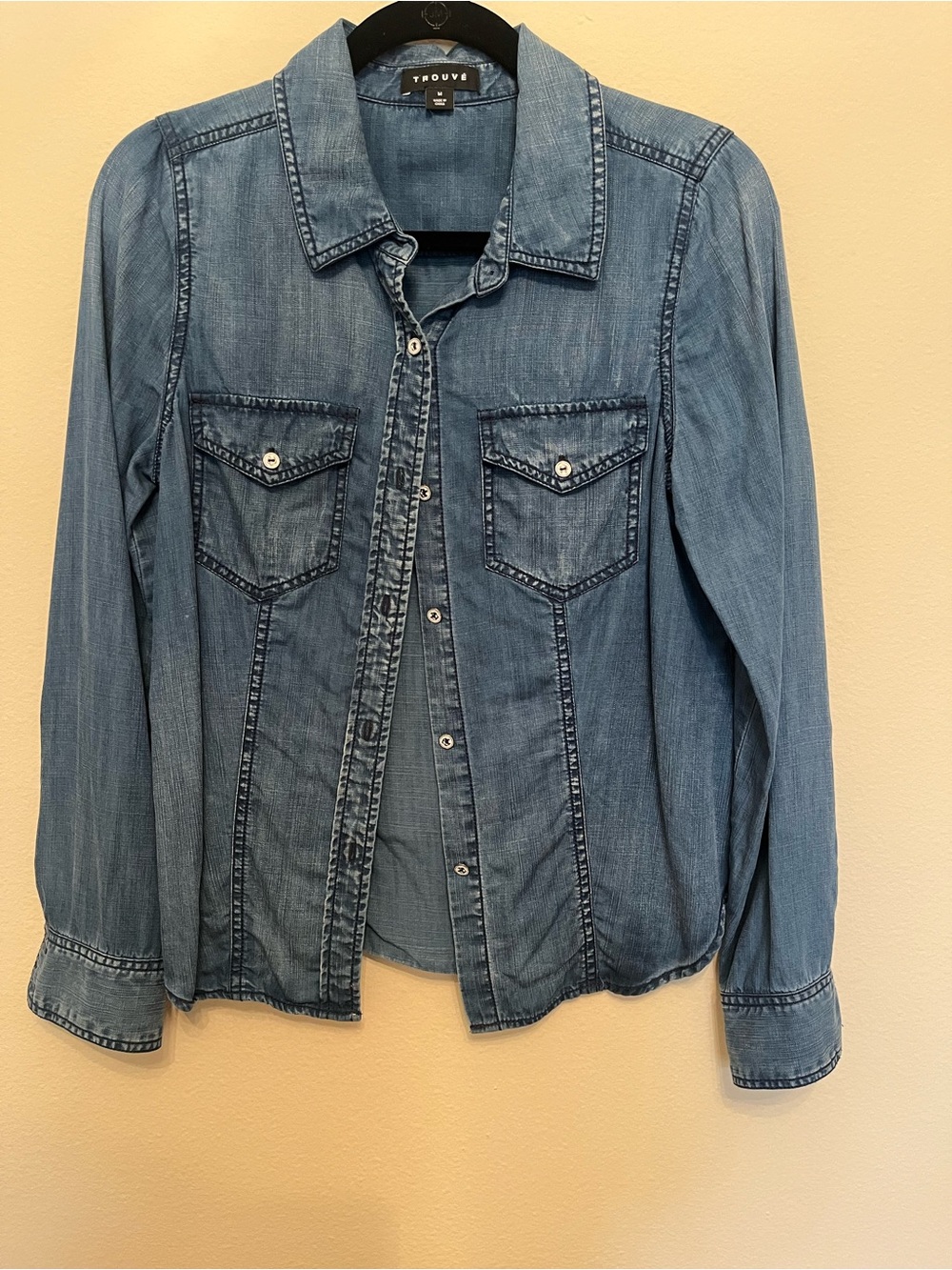 Trouve Light Blue Shirt/Jacket with Chest Pockets